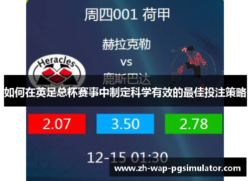 如何在英足总杯赛事中制定科学有效的最佳投注策略