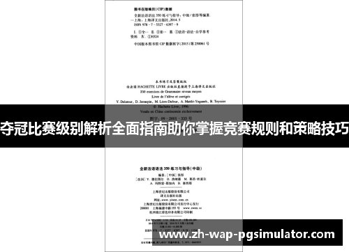 夺冠比赛级别解析全面指南助你掌握竞赛规则和策略技巧