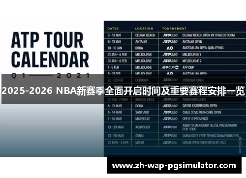 2025-2026 NBA新赛季全面开启时间及重要赛程安排一览